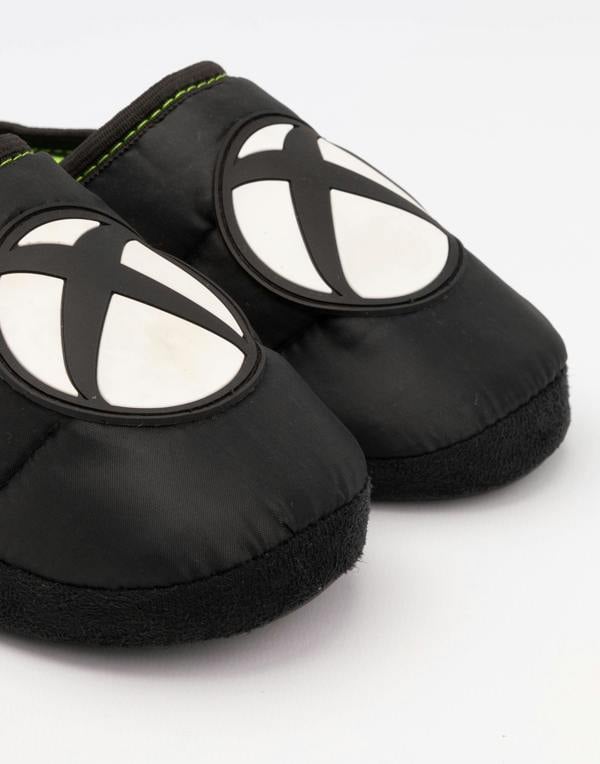 Xbox Boys Black Logo Mule Slippers