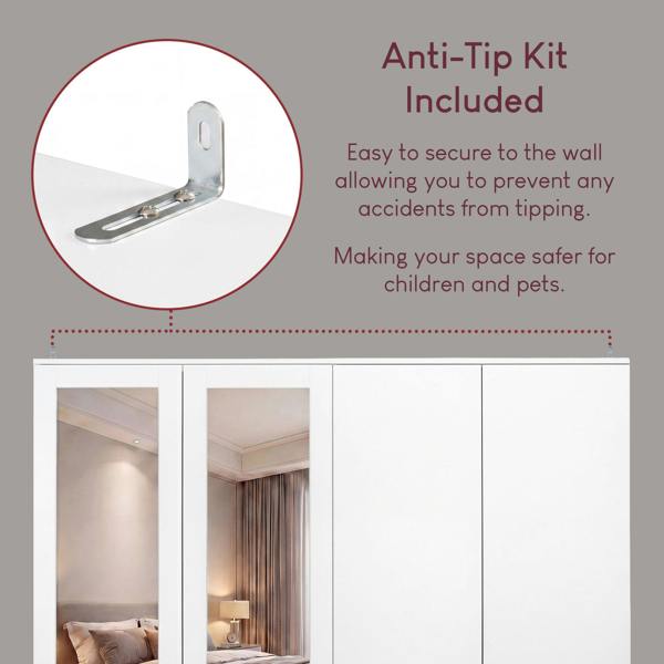 Vida Designs Riano 4 Door 3 Drawer Mirrored Wardrobe