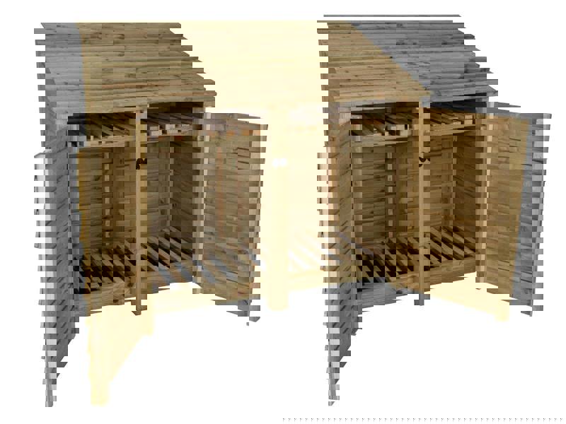 Arbor Garden Solutions Wooden Log Store with Door and Shelf W-146cm, H-126cm or 180cm, D-88cm