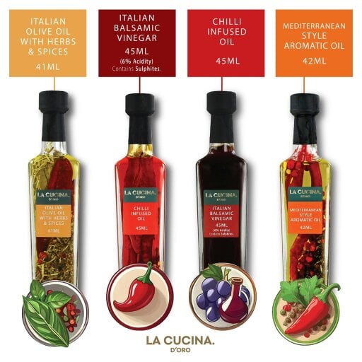 Flavoured Oil and Balsamic Gift Set in Rack