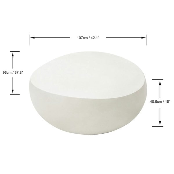 Elementi Ikaria GRC Coffee Table in Cream White