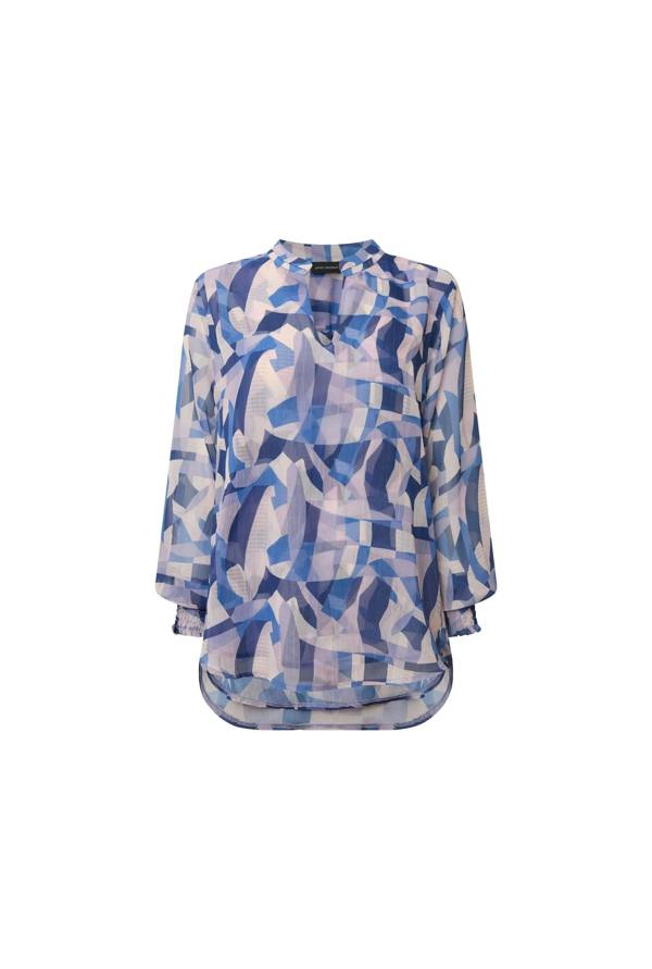 James Lakeland Blue Mosaic Print Blouse