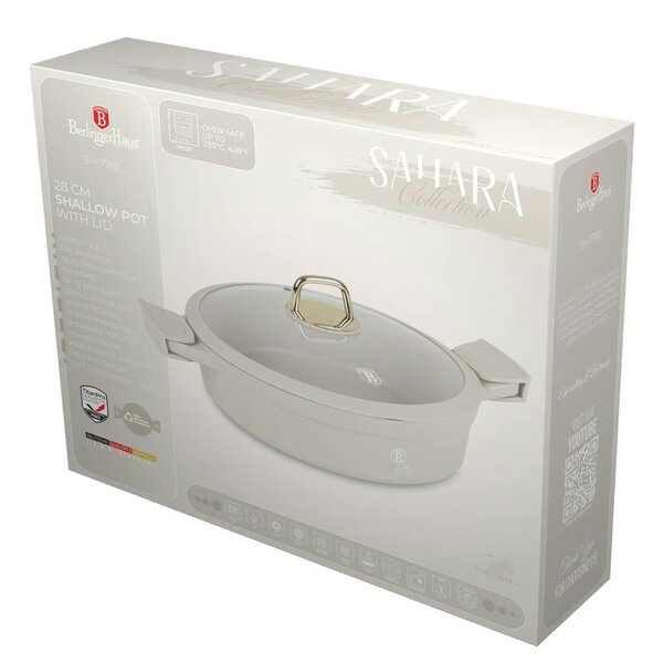 Berlinger Haus Shallow Pot with Lid BH7785 – 28 cm Sahara