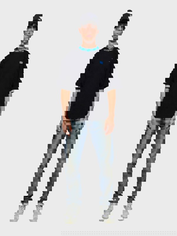 Acne Studios Collar Logo T Shirt Black Blue