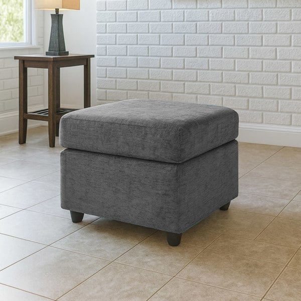 Furnishings For Less Monaco Chenille Fabric Footstool