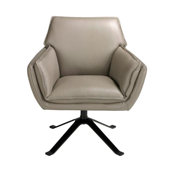 Angel Cerdá Dark grey leather swivel armchair 5125