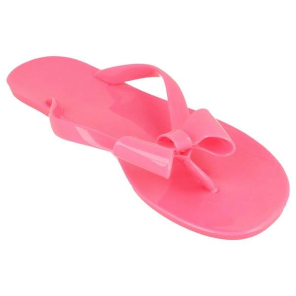 Spot On Ladies Spot On Flat Bow Trim Toepost Jelly Sandal
