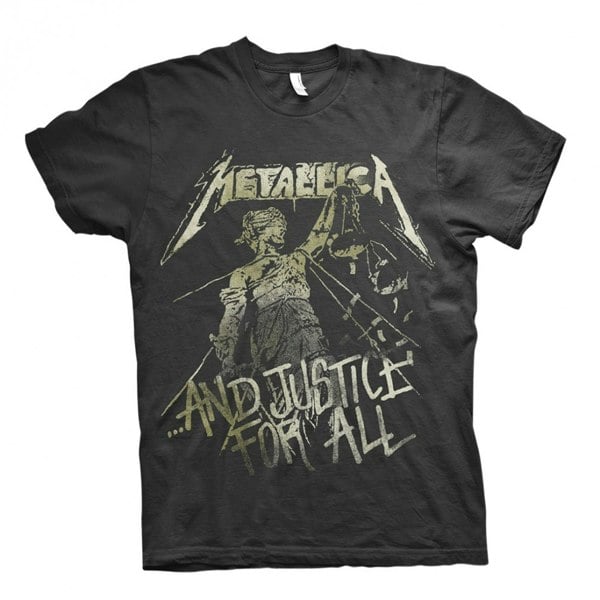 Metallica Unisex Adult And Justice For All Vintage T-Shirt - Black