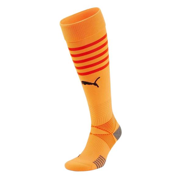 Puma Childrens/Kids Hooped Football Socks - Neon Citrus - 