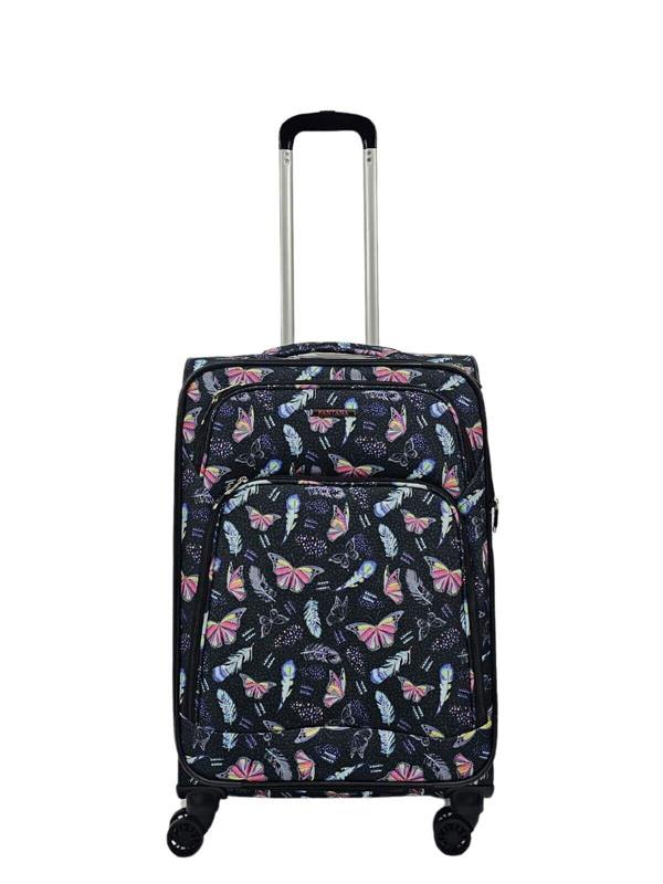 Eagle Luggage Lightweight Print Suitcases 8 Wheel Luggage Travel Soft Bags Set