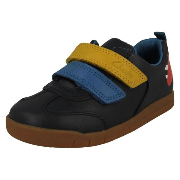 Clarks Boys Clarks Dinosaur Detailed Hook And Loop Fastening Shoes Den Play