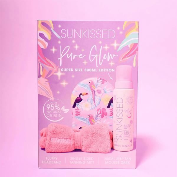 Sunkissed Pure Glow Super Size 300ml Tanning Gift Set Dark