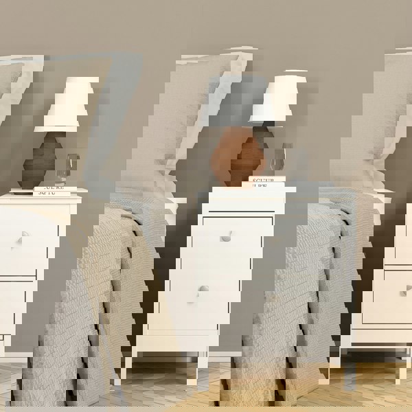 Furniture To Go Madrid Bedside Table 2 drawers in White