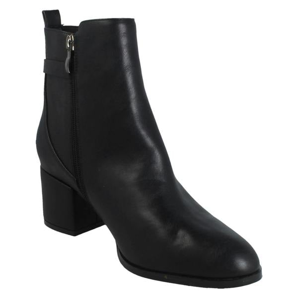 Spot On Ladies Spot On Wide Fit Zip Up Ankle Boots F51253