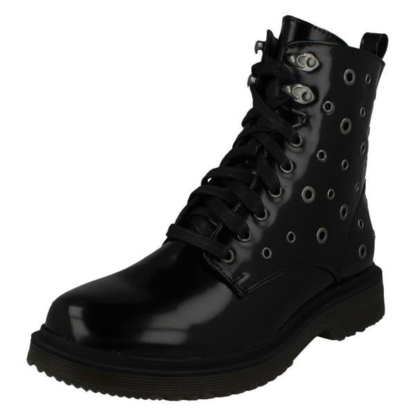 Spot On Ladies Spot On Lace Up Boots F51026