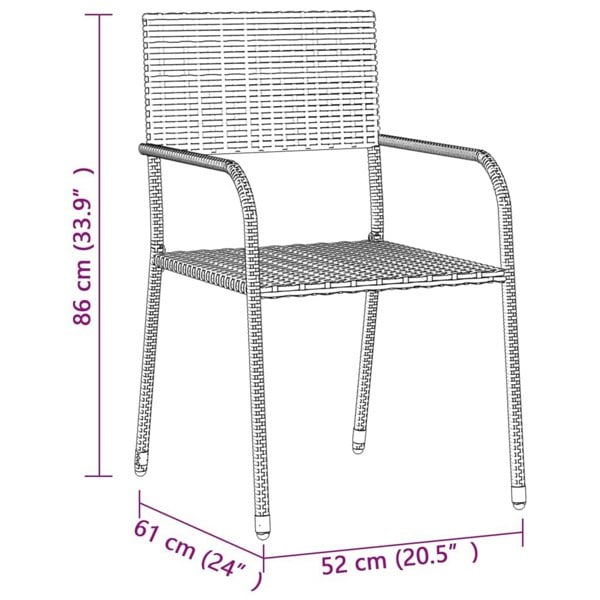 Berkfield 3 Piece Outdoor Dining Set Poly Rattan Black
