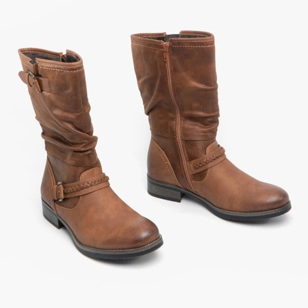Rieker 98860-22 Womens Calf Length Boots - Nut Brown