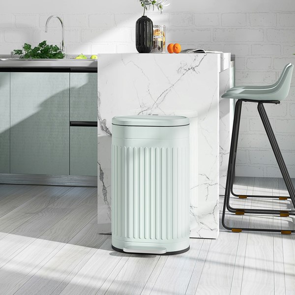 HOMCOM 20L Pedal Bin, Metal Kitchen Bin with Soft-close Lid