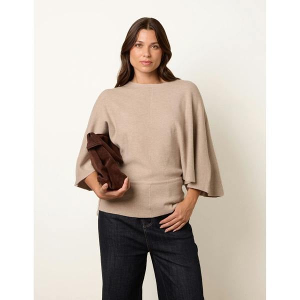 Blue Vanilla Tie Waist Batwing Knit Jumper