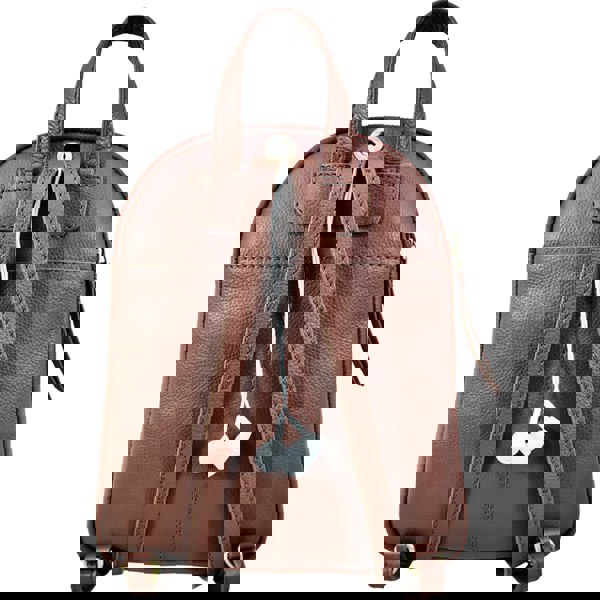 Assots London 'GEORGE' Tan Mini Pebble Grain Leather Backpack