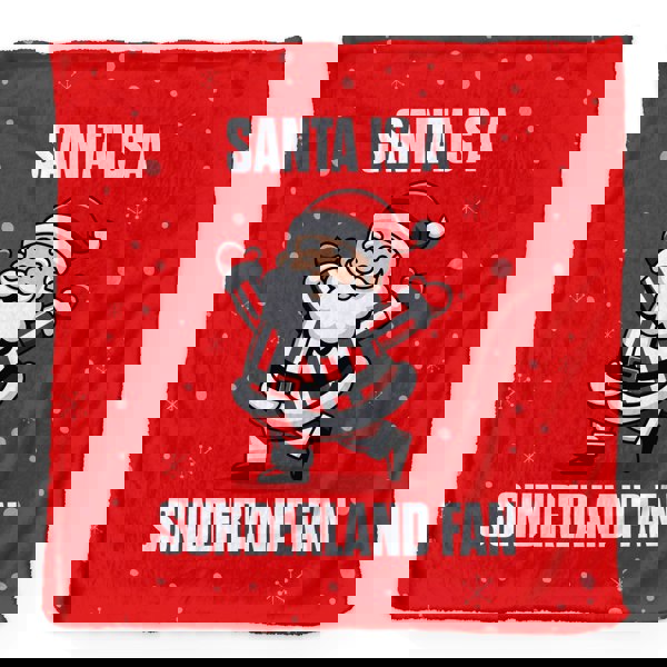 BritishmadeGifts Santa is a Sunderland Football Fan - Luxury Fleece Blanket 150cm X 150cm