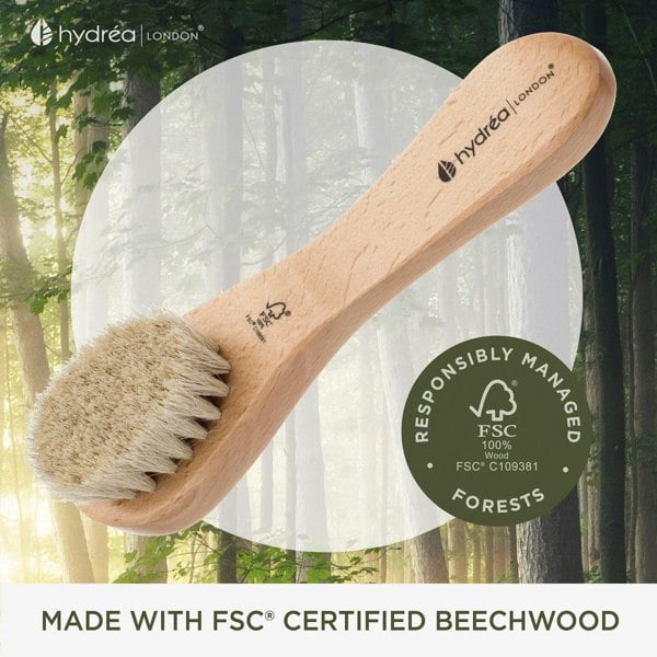 Hydréa London Eco-Friendly Facial Brush - FSC® Certified Beechwood & Natural Bristle for Radiant Skin