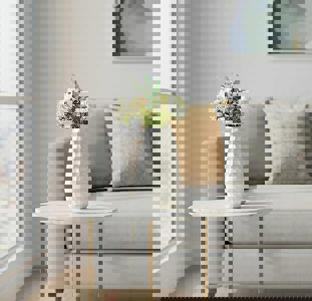 Anyhouz ANYDECO Flower Vase White Large Meteorite Nordic Style Table Decor