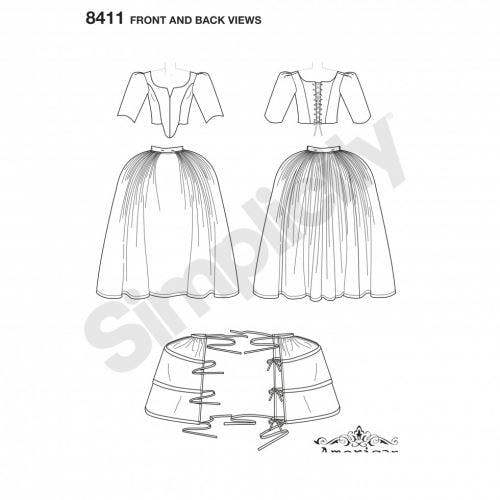 Simplicity Sewing Pattern 8411, Costumes, Vintage Style for Women, H5 (6-8-10-12-14) - Intermediate