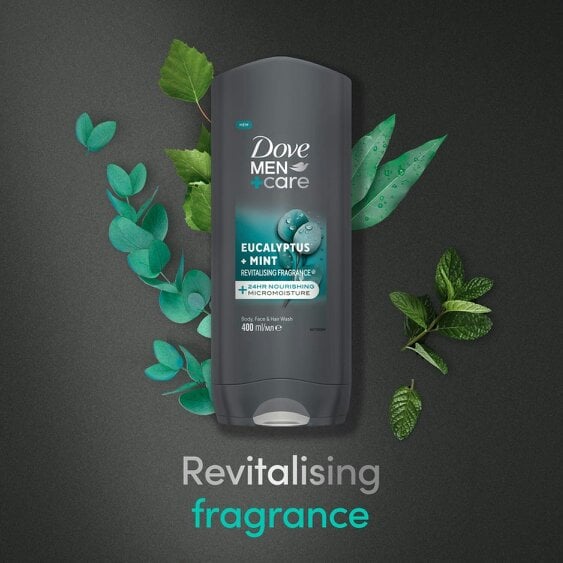 Dove Men+Care Eucalyptus + Mint 3-in-1 Hair, Face and Body Wash 6x400ml