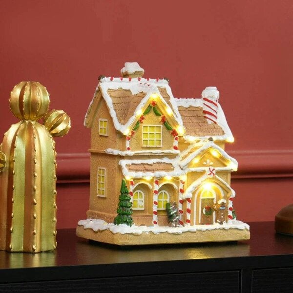 Bobobiy Gingerbread House Light & Music Christmas Decoration - Brown