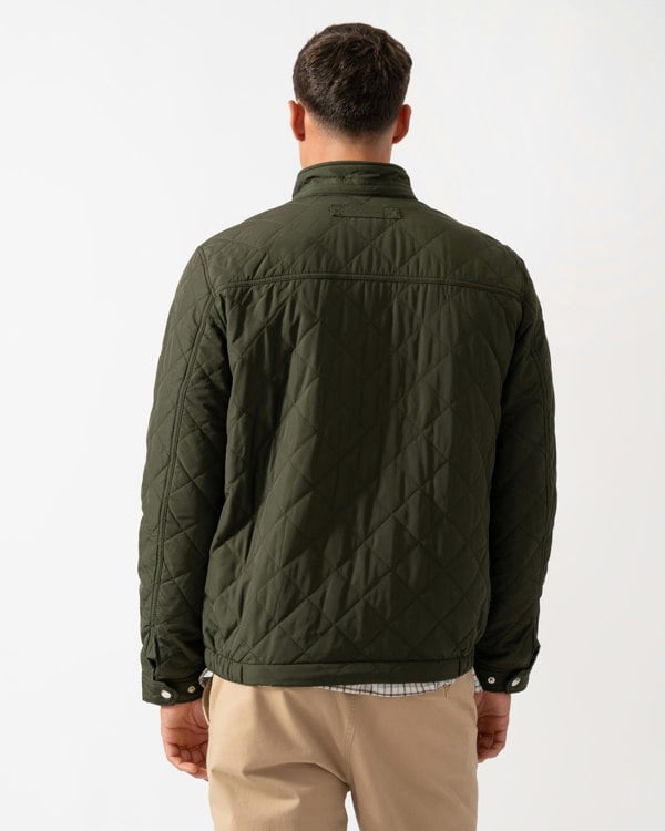 GANT Mens Quilted Windcheater Jacket - 368 Dark Moss Green