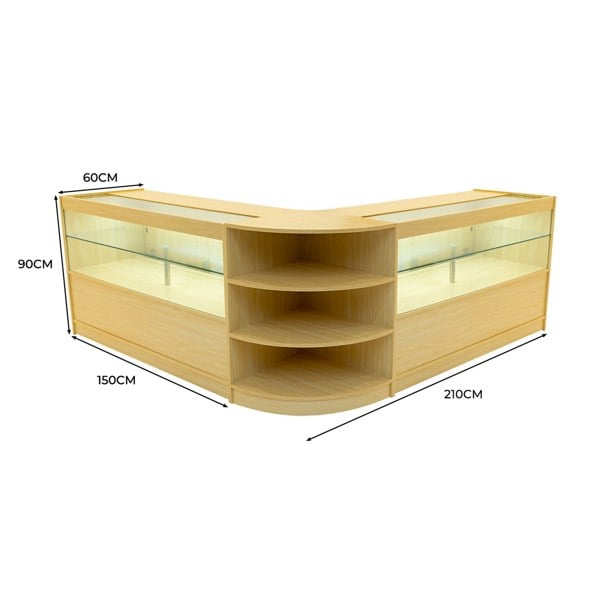 Monstershop Andromeda LED Shop Counter Set LM60 & 2 x C1500 - Maple