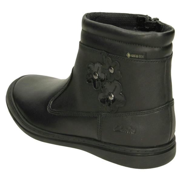 Clarks Girls Clarks Flower Detailed Ankle Boots ScooterGoGTX