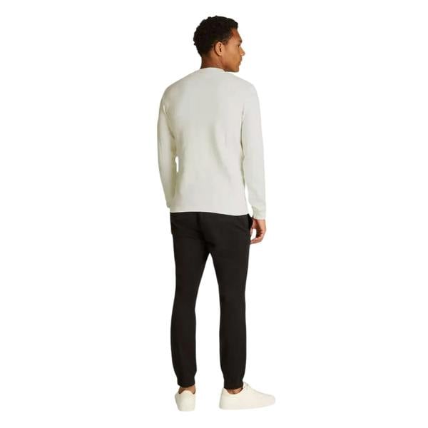 Calvin Klein Mens Waffle Long-Sleeved Top - Ivory - 