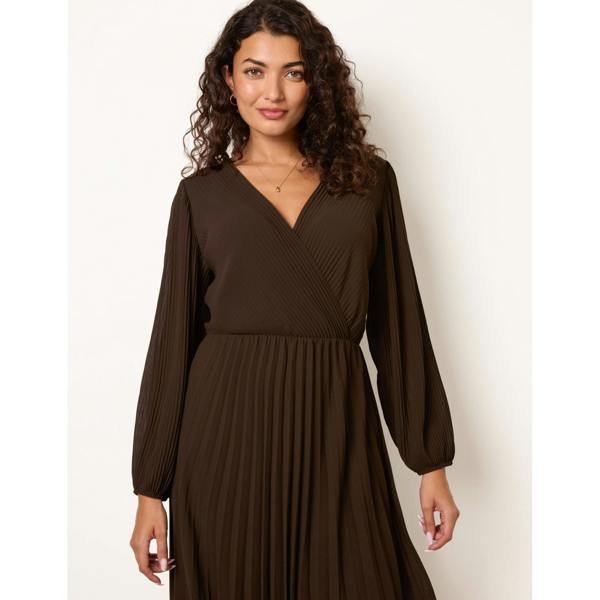 Blue Vanilla Chiffon Pleated Dress