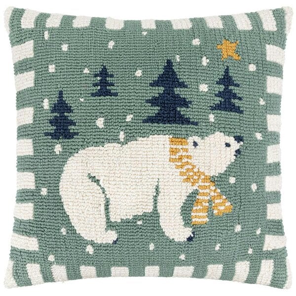 Furn Tufted Polar Bear Cushion Cover - Frost Blue - 45cm x 45cm - Frost Blue - 100% Polyester