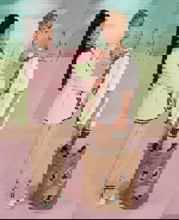 Fendi Kids Fendi Girls Stretch Gabardine Trousers in Beige