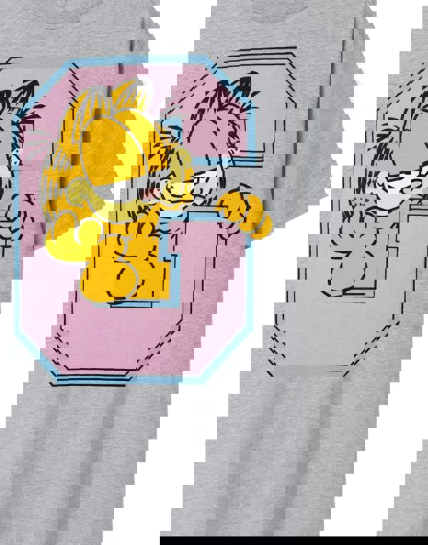 Garfield Mens Grey Collegiate Short Sleeved T-Shirt