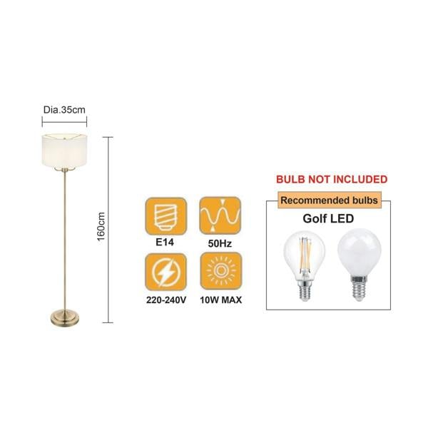 COSYLYTE Winston 3 Light Classic Floor Lamp