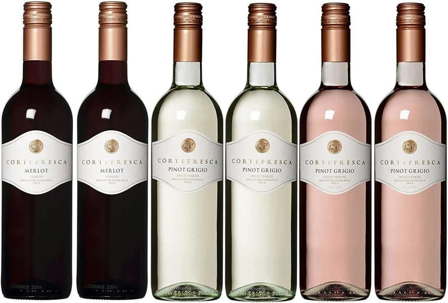Cortefresca Pinot Grigio, Pinot Grigio Rose and Merlot Mixed