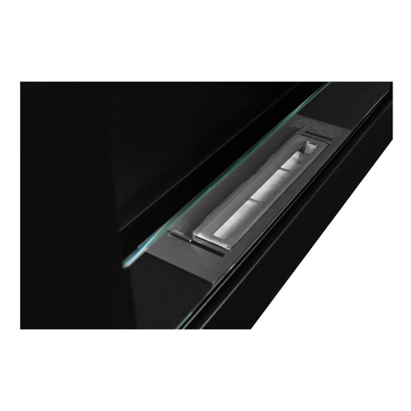 BIOFireplacesGMT Bioethanol Fireplace Wall Mounted 650x400 Black Matt with Glass Ventless