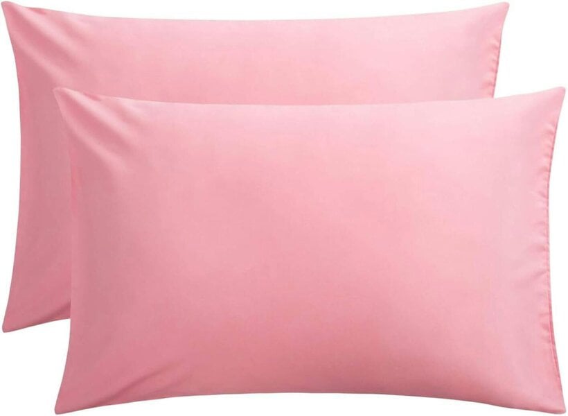 Night Zone Microfibre Pillowcases Pair – Soft Touch Hypoallergenic Easy Care Bed Linen - Pink