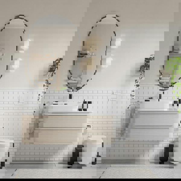 BESLAGSBODEN Black Polyresin Freestanding Toilet Brush and Holder