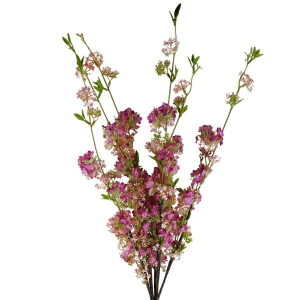 Leaf Pack of 6 x 100cm Pink Blossom Spray Stem