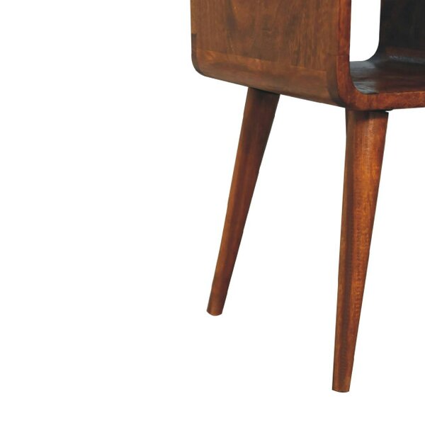 Wyld Haus Pama Small Chestnut Mango Wood Curve Low Bedside Table