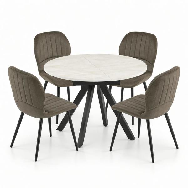 Outdoor Living Harley Extendable Dining Table with 4 Jaydn Chairs