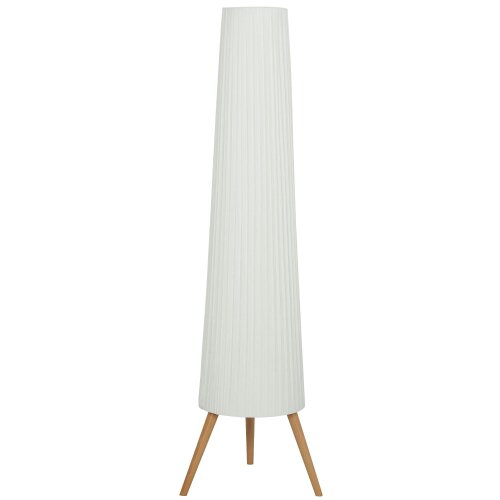 Wyld Haus Liletti Natural Wood and White Fabric 3 Level Tripod Scandi Floor Lamp