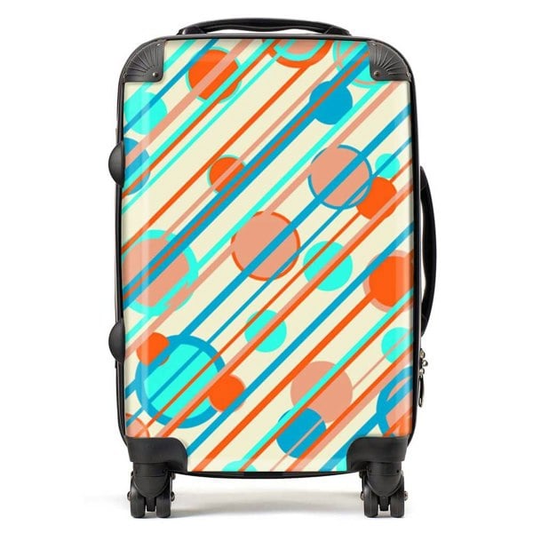 Warren Reed Retro Stripes And Circles Suitcase