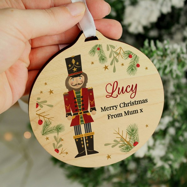 Personalised Memento Company Personalised Christmas Nutcracker Wooden Bauble