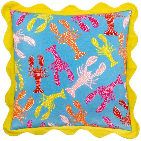 Furn Scalloped Crustaceans Cushion Cover - Aqua/Green - 
